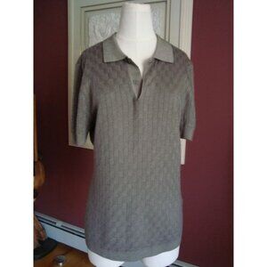 Men's Vintage slim fit knit short sleeve shirt L with minor defects
